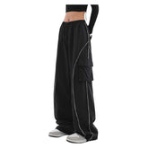 Y2K Hosen Herbst/Winter Gespleißte Freizeithosen Outdoor Sport Sweatpants Streetwear